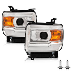 VehicleAid Projector Headlights For 2015-2019 GMC Sierra 2500HD