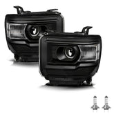 VehicleAid Projector Headlights For 2014-2015 GMC Sierra 1500