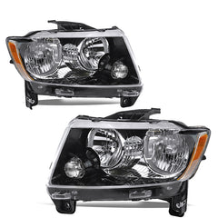VehicleAid Headlights For 2011-2013 Jeep Grand Cherokee/2011-2017 Compass