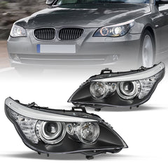 VehicleAid Headlights For 2008-2010 BMW 528i 535i 550i M5 HID/Xenon with AFS Model