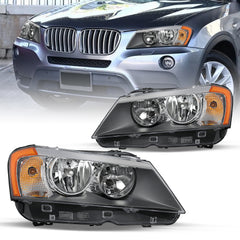 VehicleAid Headlights For 2011-2014 BMW X3 Halogen