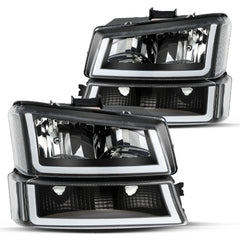 VehicleAid Headlights With U LED DRL For 2007 Chevy Silverado Classic