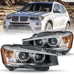 VehicleAid Headlights For 2015-2017 BMW X3/2015-2018 BMW X4 w/o AFS