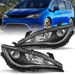 VehicleAid Headlights For 2017-2020 Chrysler Pacifica Halogen w/LED DRL