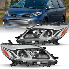 VehicleAid Headlights For 2015-2020 Toyota Sienna HID Xenon w/LED DRL
