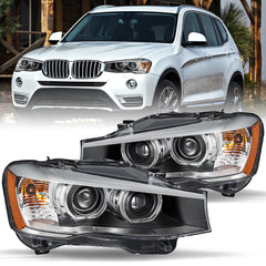 VehicleAid Headlights For 2015-2017 BMW X3/2015-2018 BMW X4 w/AFS