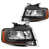 VehicleAid Headlights For 2015-2017 Ford Expedition Black