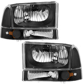 VehicleAid Headlights For 1999-2004 Ford F250 / F350 / F450 / F550 Super Duty