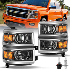 VehicleAid Headlights For 2014-2015 Chevy Silverado 1500