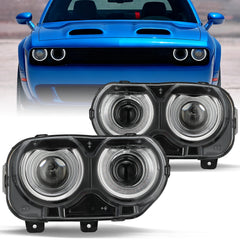 VehicleAid Headlights For 2015-2022 Dodge Challenger HID Model