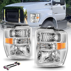 VehicleAid Headlights For 2008-2021 Ford E350 / E450 Super Duty Seal Beam Model