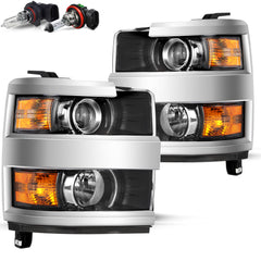 VehicleAid Headlights For 2015-2019 Chevy Silverado 2500HD