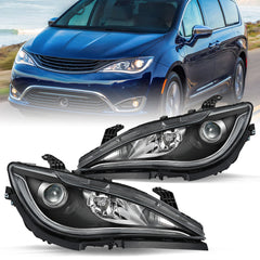 VehicleAid Headlights For 2017-2020 Chrysler Pacifica HID/Xenon Model w/LED DRL