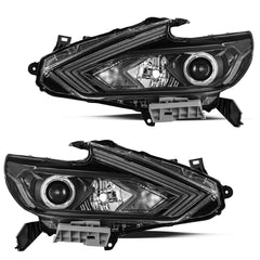 VehicleAid Headlights For 2016-2018 Nissan Altima Black