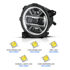 VehicleAid Headlights For 2019-2022 Jeep Gladiator JT