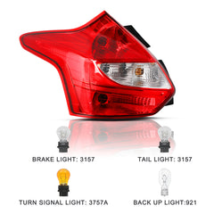 VehicleAid Taillights For 2012-2014 Ford Focus