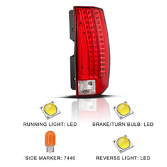 VehicleAid Taillights For 2007-2014 Cadillac Escalade