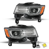 VehicleAid Headlights For 2017-2021 Jeep Grand Cherokee HID/Xenon Type