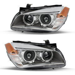 VehicleAid Headlights For 2013-2015 BMW X1 Xenon w/LED DRL