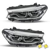 VehicleAid Full LED Headlights For 2017-2020 BMW 5 Series G30 G31 M5 540i 530i w/LED DRL