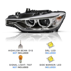 VehicleAid HID Headlights For 2012-2015 BMW 3 Series F30 320i 328i 335i w/AFS