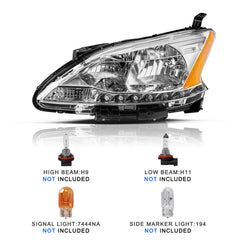 VehicleAid Headlights For 2013-2015 Nissan Sentra