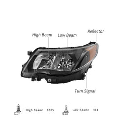 VehicleAid Headlights For 2009-2013 Subaru Forester