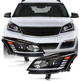 VehicleAid Full LED Projector Headlights For 2013-2017 Chevy Traverse