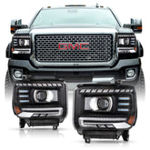 VehicleAid Full LED Performance Headlights For 2014-2019 GMC Sierra