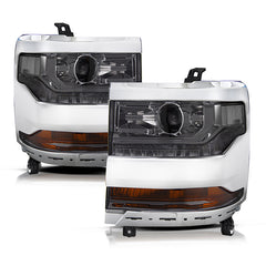 VehicleAid Projector Headlights For 2016-2018 Chevy Silverado 1500