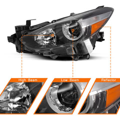 VehicleAid Headlights For 2017-2018 Mazda 3