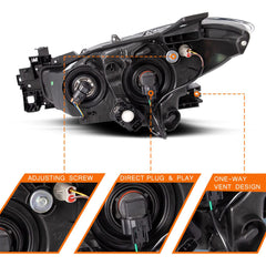 VehicleAid Headlights For 2017-2018 Mazda 3