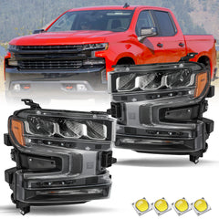 VehicleAid LED Headlights For 2019-2021 Chevy Silverado 1500 Pickup