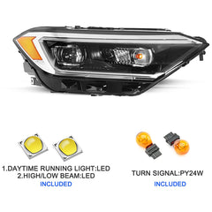 VehicleAid w/Sequential Switchback Headlights For 2019-2022 Volkswagen Jetta
