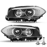 VehicleAid Headlights For 2011-2013 BMW 5 Series 528i 535i 550i M5 F10 F18 w/AFS