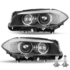 VehicleAid Headlights For 2011-2013 BMW 5 Series 528i 535i 550i M5 F10 F18 w/AFS