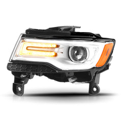 VehicleAid Headlights For 2014-2021 Jeep Grand Cherokee HID Chrome