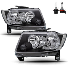 VehicleAid Headlights For 2011-2013 Jeep Grand Cherokee/2011-2017 Compass