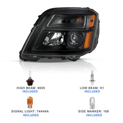 VehicleAid Halogen Headlights For 2016-2017 GMC Terrain SL SLE SLT