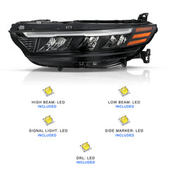 VehicleAid Full LED Headlights For 2023-2025 Honda Accord