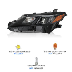 VehicleAid Headlights For 2018-2022 Toyota Camry L/LE/SE