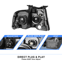 VehicleAid Headlights For 2015-2017 Ford Expedition