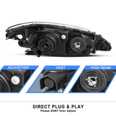 VehicleAid Headlights For 2007-2009 Lexus ES350