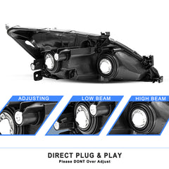 VehicleAid Headlights For 2003-2007 Honda Accord