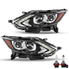 VehicleAid Headlights For 2017-2019 Nissan Rogue Sport with LED DRL