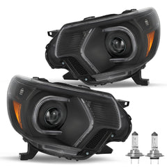 VehicleAid Headlights For 2012-2015 Toyota Tacoma LED DRL Projector Headlamps