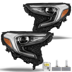 VehicleAid Headlights For 2018-2021 GMC Terrain HID/Xenon Model w/LED DRL