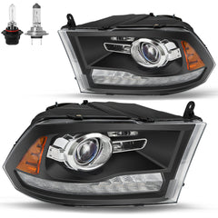 VehicleAid Headlights For 2010-2018 Dodge Ram 2500 3500 Switchback LED Type