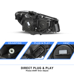 VehicleAid Headlights For 2014-2016 Mercedes-Benz CLA-Class C117/CLA 180/CLA250/CLA200/CLA45 AMG