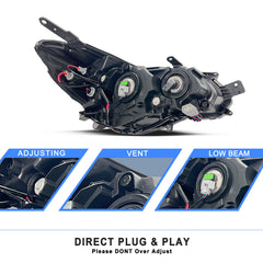 VehicleAid Headlights For 2012-2015 Subaru Impreza(Except WRX)